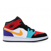 Nike Air Jordan 1 Mid BRED MULTI COLOR (GS) Spor Ayakkabı 554725-125 - 1