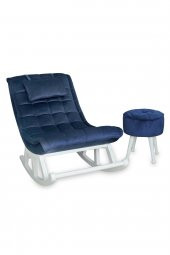 Asedia Miskin Lake Lacivert Sallanan Sandalye Dinlenme Emzirme Baba Tv Okuma Uzanma Koltuğu Berjer thumbnail 2