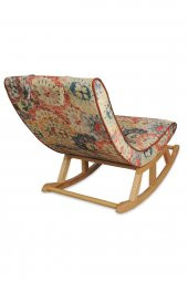 Asedia Miskin Naturel Çiçekli Ahşap Sallanan Sandalye Dinlenme Emzirme Baba Tv Okuma Uzanma Koltuğu Berjer thumbnail 3