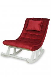 Asedia Miskin Lake Fuşya Ahşap Sallanan Sandalye Dinlenme Emzirme Baba Tv Okuma Uzanma Koltuğu Berjer thumbnail 1