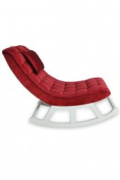 Asedia Miskin Lake Fuşya Ahşap Sallanan Sandalye Dinlenme Emzirme Baba Tv Okuma Uzanma Koltuğu Berjer thumbnail 2