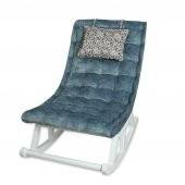 Asedia Miskin Lake Mavi Ahşap Sallanan Sandalye Dinlenme Emzirme Baba Tv Okuma Uzanma Koltuğu Berjer thumbnail 1