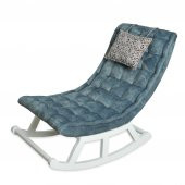 Asedia Miskin Lake Mavi Ahşap Sallanan Sandalye Dinlenme Emzirme Baba Tv Okuma Uzanma Koltuğu Berjer thumbnail 2