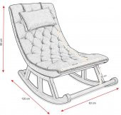 Asedia Miskin Lake Mavi Ahşap Sallanan Sandalye Dinlenme Emzirme Baba Tv Okuma Uzanma Koltuğu Berjer thumbnail 5