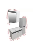 Karen Banyo New Bahar 80 Cm Lavabolu Banyo dolabı Seti,Boy Dolap hediyeli - 4