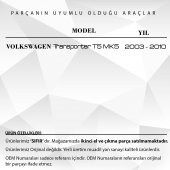 Volkswagen Transporter T5 için Arka Tampon Reflektörü - SAĞ - 2