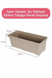 sofhappyy Bahçe Balkon Saksı, Nergiz Balkon Saksı 40 Cm, Bahçe Balkon Saksısı 3 Adet - 2