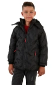 Life For Moda Erkek Çocuk İçi Peluş Astarlı Çıkarılabilir Kapüşonlu Su Geçirmez Mont 5053 - 6
