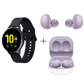 TWS Watch Active 2 44mm Aluminyum Mat Siyah ve  Buds 2 Eflatun İthalatçı Garantili - 1