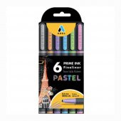 Fineliner 6 Lı Pastel İnce Uçlu Kalem Prime Ink 6 Renk 1 Paket - 1