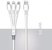 Data Cable Xs-013 Çoklu Şarj Kablosu 3 Uçlu iPhone Uyumlu, MicroUsb, Type-c Uyumlu Çoklu Şarj Kablo - 4