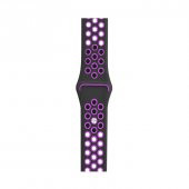 Watch Siyah-Mor Nike Kordon 42-44 mm Esnek Silikon Delikli Şık Tasarım - 1