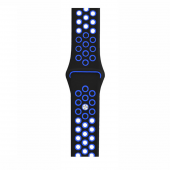 Watch Siyah-Mavi Nike Kordon 42-44 mm Esnek Silikon Delikli Şık Tasarım - 1
