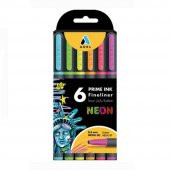 Fineliner 6 Lı Neon İnce Uçlu Kalem Prime Ink 6 Renk 1 Paket - 1