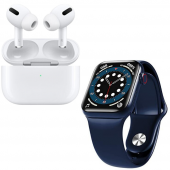 HW12 Full Ekran Smartwatch Mavi Akıllı Saat Airpods Pro Anc Özellikli Kablosuz Bluetooth Kulaklık - 2