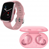 Samsung Uyumlu Galaxy Buds+ Pembe Bluetooth Kulaklık Smartwatch Pembe Akıllı Saat - 2