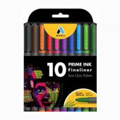Fineliner 10 lu İnce Uçlu Kalem Prime Ink 10 Renk 1 Paket - 4
