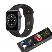 Samsung Uyumlu Galaxy Buds+ Beyaz Bluetooth Kulaklık M26 Plus Smart Watch 6 Siyah Akıllı Saat - 7