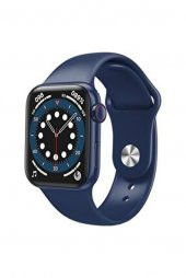 Samsung Uyumlu Galaxy Buds+ Beyaz Bluetooth Kulaklık Full Ekran Smartwatch Mavi Akıllı Saat - 1