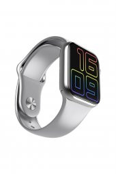 Pro 5 Beyaz Bluetooth Kulaklık Full Ekran Smartwatch Gri Akıllı Saat - 1