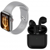 Pro 5 Siyah Bluetooth Kulaklık M26 Plus Smart Watch 6 Gri Akıllı Saat - 2