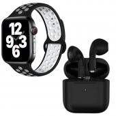 Pro 5 Siyah Bluetooth Kulaklık Watch 7 Siyah Nike Akıllı Saat - 2