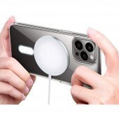iPhone 12 Uyumlu Kılıf Magsafe Wireless Şarj Özellikli Şeffaf Kapak - 4