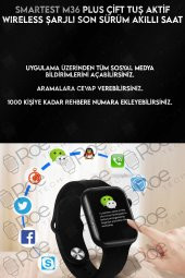 M36 Plus Çift Tuş Aktif Wireless Şarjlı Ekg Nabız Tansiyon Ölçer Suya Dayanıklı Ios ve android Uyumlu thumbnail 5