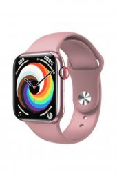 Hw56 Plus Pembe Smart Watch 7 Akıllı Saat Wireless Charging Çift Buton Aktif Her Telefona Uyumlu thumbnail 2