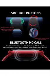 Hw56 Plus Kırmızı Smart Watch 7 Akıllı Saat Wireless Charging Çift Buton Aktif Her Telefona Uyumlu - 4