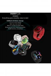 Fk99 Plus Siyah Akıllı Saat Çift Kordon Adımsayar Nabız Tansiyon Ölçer Suya Dayanıklı Ios Android Uyumlu thumbnail 3