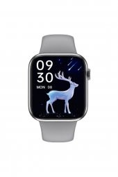 Hw56 Plus Gri Smart Watch 7 Akıllı Saat Wireless Charging Çift Buton Aktif Her Telefona Uyumlu - 2