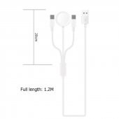 3 in 1 Kablsouz Şarj Deteskli iPhone Watch Uyumlu Hızlı Şarj Destekli Kablo - 5