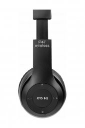 P47 Katlanabilir Bluetooth Kablosuz Kulaklık BT 5.0 Siyah thumbnail 5
