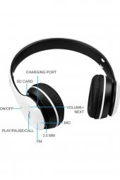 P47 Beyaz  Extra Bass Wireless Bluetooth Kulaklık 5.0 Fm Radyo - 3