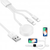 3 in 1 Kablsouz Şarj Deteskli iPhone Watch Uyumlu Hızlı Şarj Destekli Kablo - 2