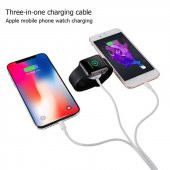 3 in 1 Kablsouz Şarj Deteskli iPhone Watch Uyumlu Hızlı Şarj Destekli Kablo - 1