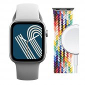 Watch 7 Dt300 Pro Akıllı Saat 2022 Wireless Şarj Nfc B.T 5.2 Gümüş thumbnail 2