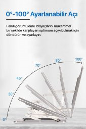 Telefon Tablet Ayaklığı - Ayarlanabilir Alüminyum Masaüstü Telefon Standı - Telefon Tutucu - 6
