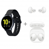 TWS Watch Active 2 44mm Aluminyum Mat Siyah ve  Buds 2 Beyaz İthalatçı Garantili - 2