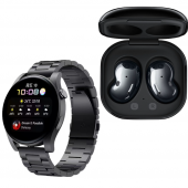 BCD-09 Akıllı Saat Siyah Kordon Buds Live Bluetooth Kulaklık thumbnail 2