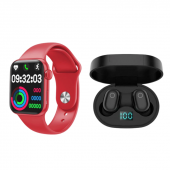 Full Ekran Smartwatch Kırmızı Akıllı Saat ve Airdots Pro 3 Göstergeli Bluetooth Kulaklık - 7