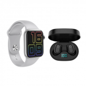 Full Ekran Smartwatch Gri Akıllı Saat ve Airdots Pro 3 Göstergeli Bluetooth Kulaklık thumbnail 2