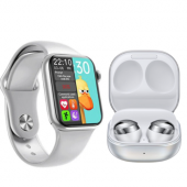 Gri Premium p67 Suya Dayanıklı Akıllı Saat ve Galaxy Buds Pro Beyaz thumbnail 2