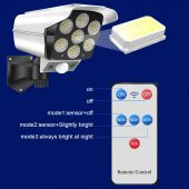Solar Güneş Enerjili Hareket Sensörlü Güvenlik Kamerası Görünümlü 77 Ledli Dış Mekan Bahçe Işık - 2