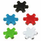 3.5 mm Stereo 5li Splitter Çoklayıcı Yıldız Aparat - Beyaz thumbnail 2