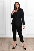 Kadın Astarlı Büyük Beden Blazer Ceket 0101-1 - 5