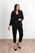 Kadın Astarlı Büyük Beden Blazer Ceket 0101-1 - 11