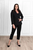 Kadın Astarlı Büyük Beden Blazer Ceket 0101-1 - 8