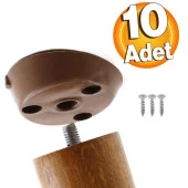 Mobilya Masa Sehpa Ayağı Bağlantı Aparatı Açılı Dereceli Ayak Tabanı Kahverengi (10 ADET) - 1